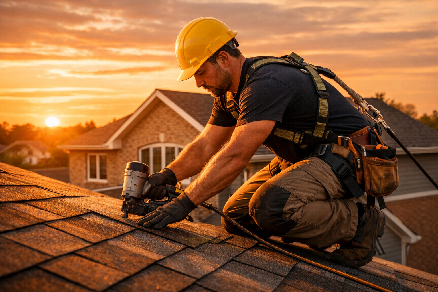Professional roofing work